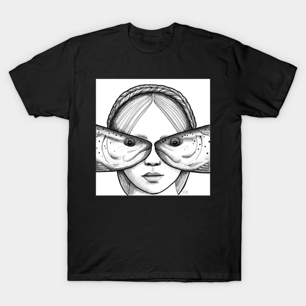 The Girl with Fish Eyes T-Shirt by JCPhillipps